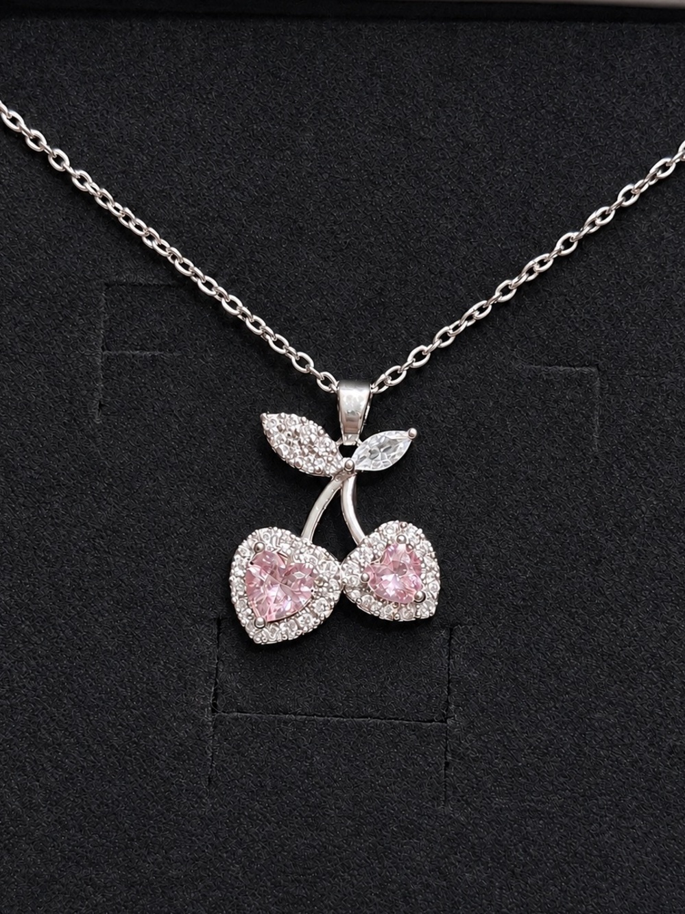 Pink Cherry Pendant Necklace